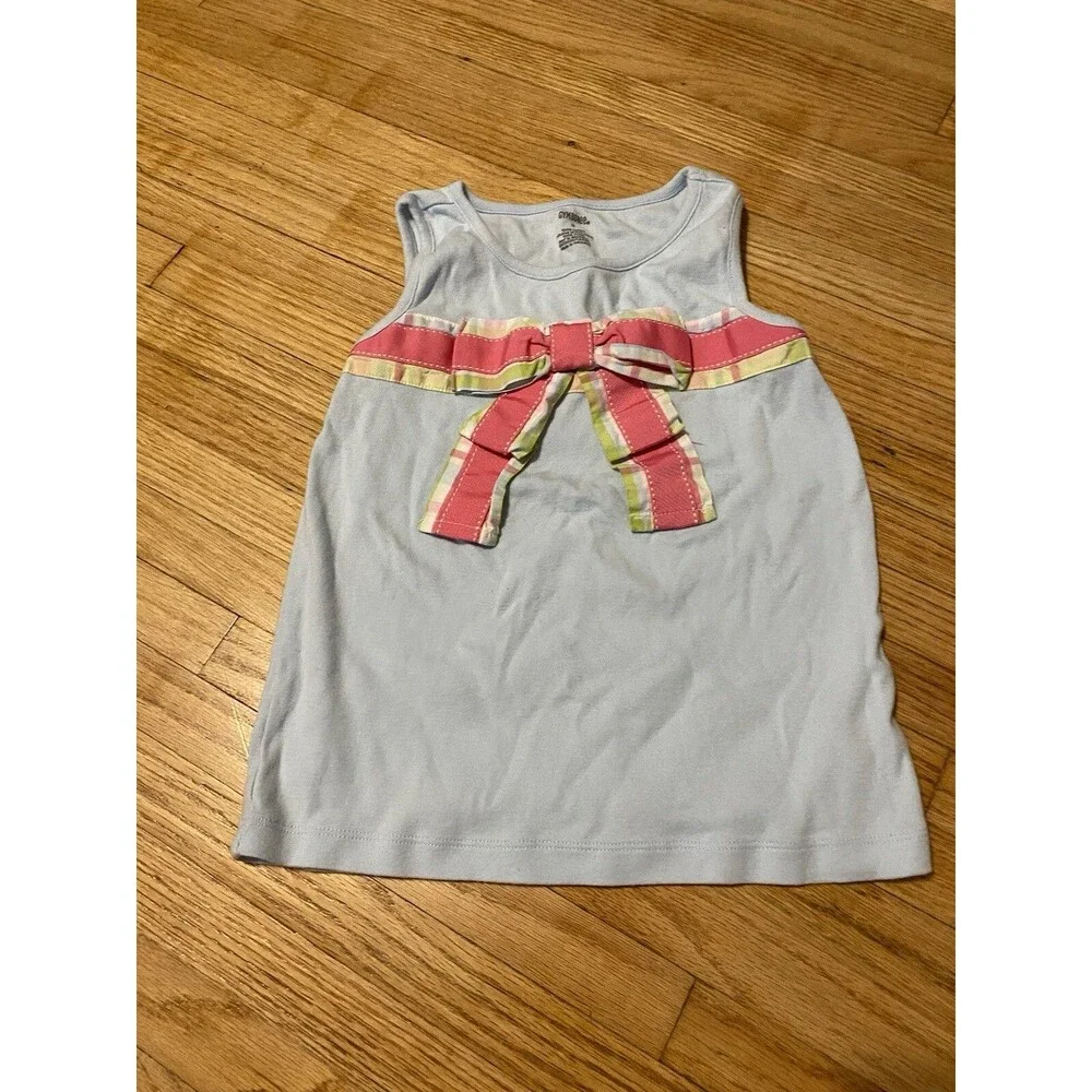 Gymboree Girl 8 Tank Top With Large Bow Blue